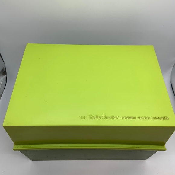 Vintage 1970s Betty Crocker Recipe Plastic Card Library Avacado Green - Picture 2 of 16